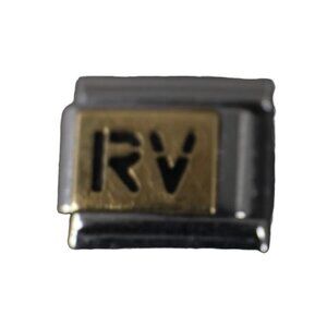 Boxing "RV" Gold Stainless Steel Elastic Stretch Chain Link Italian Charm